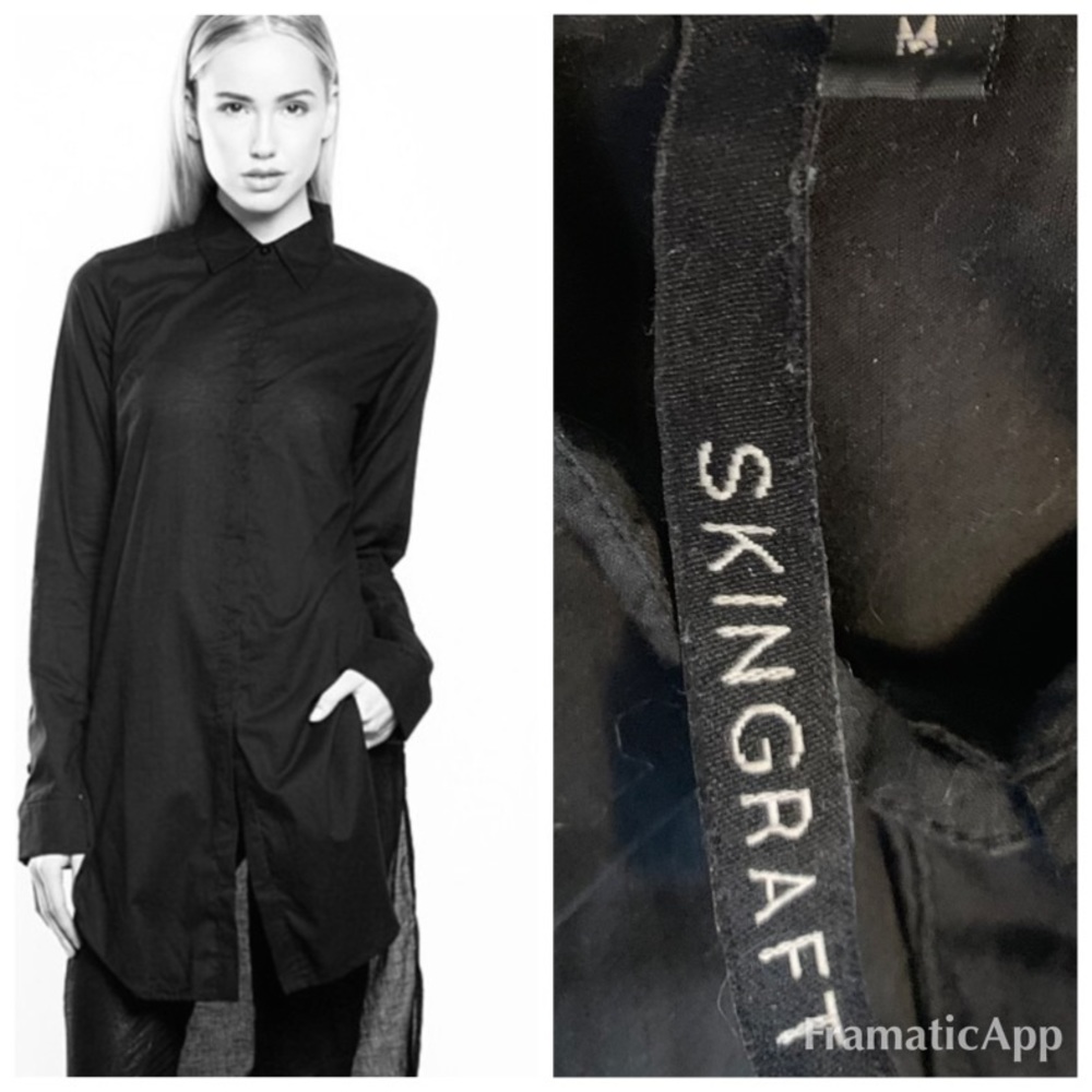 Skingraft Sheer Panel Shirt Dress $895 size M
